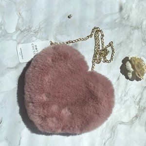 Hc Boutique Design Cute Women Heart Shape Winter Fur Crossbody Bag